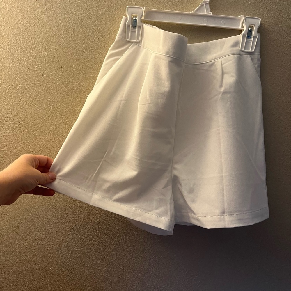 High Waisted White Shorts
